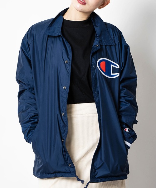 Champion（チャンピオン）の「【Wo】【it】Champion SATIN COACHES JACKET-SOLID（ミリタリージャケット・レディース・ブラック/ネイビー・MEDIUM/LARGE/SMALL）」の12枚目の写真