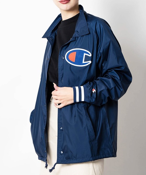 Champion（チャンピオン）の「【Wo】【it】Champion SATIN COACHES JACKET-SOLID（ミリタリージャケット・レディース・ブラック/ネイビー・MEDIUM/LARGE/SMALL）」の13枚目の写真