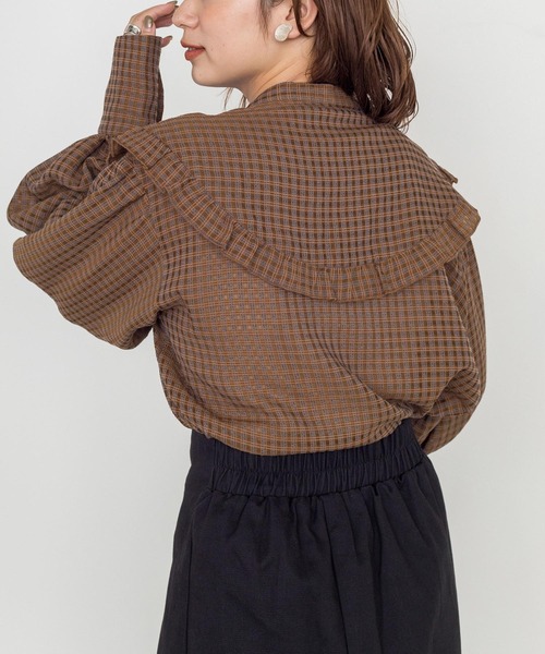 w closet（ダブルクローゼット）の「シアー織りチェックフリル付