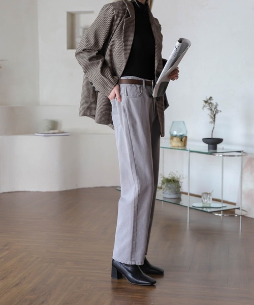 UNE MANSION(ユヌマンション)の「Woolチェックジャケット(チェスターコート・レディース・ブラック/ブラウン・FREE)」の3枚目の写真