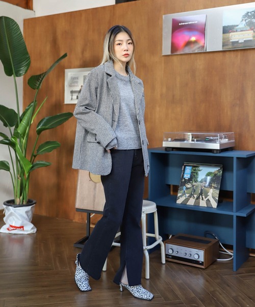 UNE MANSION(ユヌマンション)の「Woolチェックジャケット(チェスターコート・レディース・ブラック/ブラウン・FREE)」の21枚目の写真