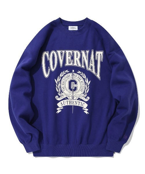 COVERNAT（カバーナット）の「【COVERNAT】IVY GRAPHIC OVERFIT SWEATSHIRTS / カバーナット アイビー グラフィック オーバーフィット スウェットシャツ（スウェット・メンズ・クリーム/ライトグレー/ネイビー/パープル・MEDIUM/LARGE/SMALL）」の4枚目の写真
