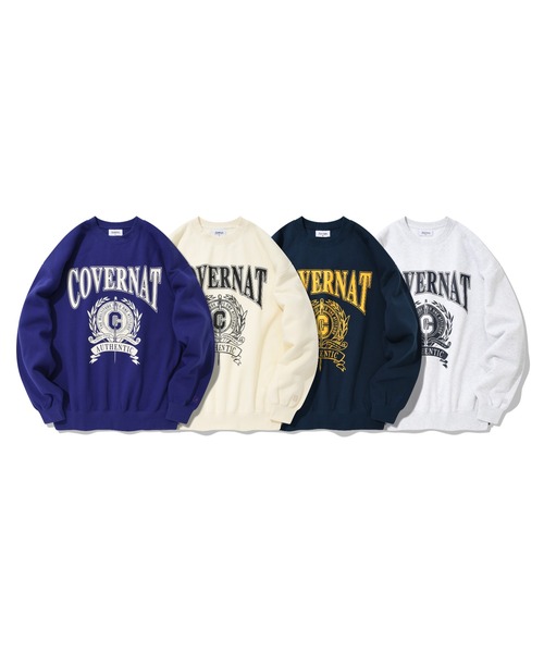 COVERNAT（カバーナット）の「【COVERNAT】IVY GRAPHIC OVERFIT SWEATSHIRTS / カバーナット アイビー グラフィック オーバーフィット スウェットシャツ（スウェット・メンズ・クリーム/ライトグレー/ネイビー/パープル・MEDIUM/LARGE/SMALL）」の12枚目の写真