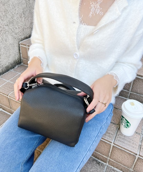 H.Warren(エイチウォーレン)の「2WAYミニボストン&ショルダーPUバッグ(ショルダーバッグ・レディース・ホワイト/ブラック/オレンジ・FREE)」の16枚目の写真