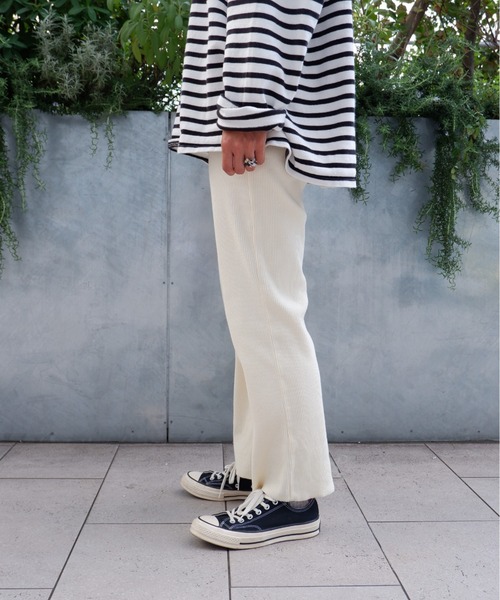 MANASTASH(マナスタッシュ)の「MANASTASH/マナスタッシュ W's RIB FLARE PANTS ウィメンズ リブフレアパンツ(その他パンツ・レディース・ブラック/アイボリー/ミント・MEDIUM)」の10枚目の写真