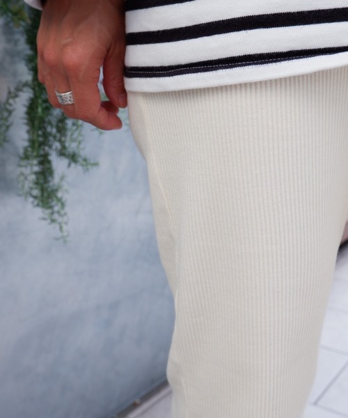 MANASTASH(マナスタッシュ)の「MANASTASH/マナスタッシュ W's RIB FLARE PANTS ウィメンズ リブフレアパンツ(その他パンツ・レディース・ブラック/アイボリー/ミント・MEDIUM)」の9枚目の写真