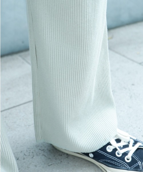 MANASTASH(マナスタッシュ)の「MANASTASH/マナスタッシュ W's RIB FLARE PANTS ウィメンズ リブフレアパンツ(その他パンツ・レディース・ブラック/アイボリー/ミント・MEDIUM)」の5枚目の写真