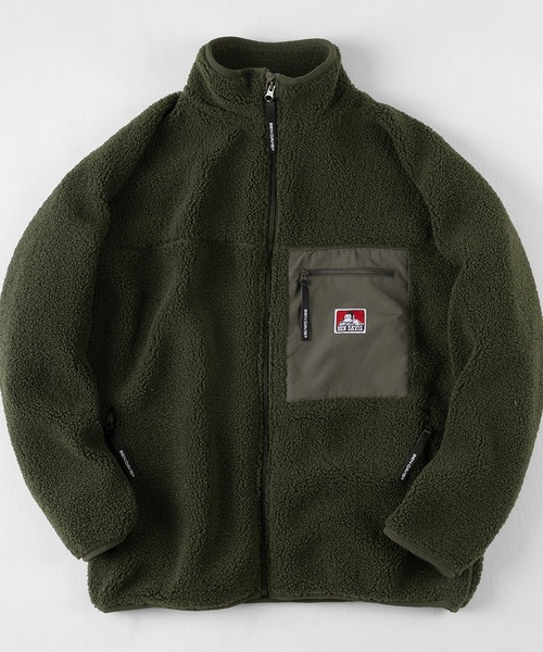 BEN DAVIS（ベンデイビス）の「【BEN　DAVIS/ベンデイビス】ボアスタンドカラー ジャケット/静電気軽減（ブルゾン・メンズ・ブラック/オフホワイト/オリーブ/モカ・M/L/XL）」の4枚目の写真