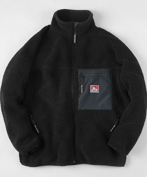 BEN DAVIS（ベンデイビス）の「【BEN　DAVIS/ベンデイビス】ボアスタンドカラー ジャケット/静電気軽減（ブルゾン・メンズ・ブラック/オフホワイト/オリーブ/モカ・M/L/XL）」の3枚目の写真