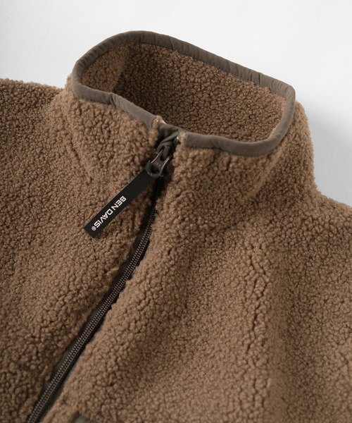 BEN DAVIS（ベンデイビス）の「【BEN　DAVIS/ベンデイビス】ボアスタンドカラー ジャケット/静電気軽減（ブルゾン・メンズ・ブラック/オフホワイト/オリーブ/モカ・M/L/XL）」の14枚目の写真