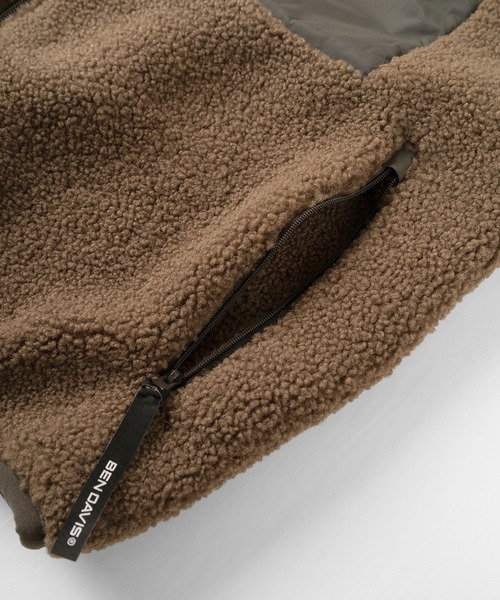 BEN DAVIS（ベンデイビス）の「【BEN　DAVIS/ベンデイビス】ボアスタンドカラー ジャケット/静電気軽減（ブルゾン・メンズ・ブラック/オフホワイト/オリーブ/モカ・M/L/XL）」の10枚目の写真