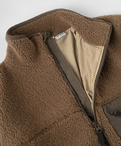 BEN DAVIS（ベンデイビス）の「【BEN　DAVIS/ベンデイビス】ボアスタンドカラー ジャケット/静電気軽減（ブルゾン・メンズ・ブラック/オフホワイト/オリーブ/モカ・M/L/XL）」の12枚目の写真