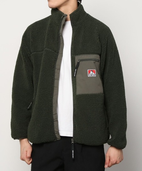 BEN DAVIS（ベンデイビス）の「【BEN　DAVIS/ベンデイビス】ボアスタンドカラー ジャケット/静電気軽減（ブルゾン・メンズ・ブラック/オフホワイト/オリーブ/モカ・M/L/XL）」の7枚目の写真