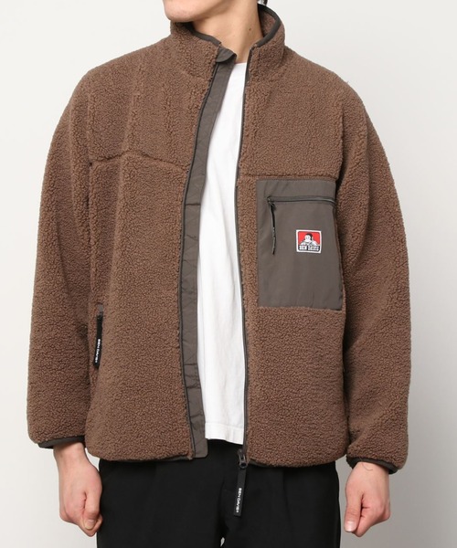 BEN DAVIS（ベンデイビス）の「【BEN　DAVIS/ベンデイビス】ボアスタンドカラー ジャケット/静電気軽減（ブルゾン・メンズ・ブラック/オフホワイト/オリーブ/モカ・M/L/XL）」の9枚目の写真