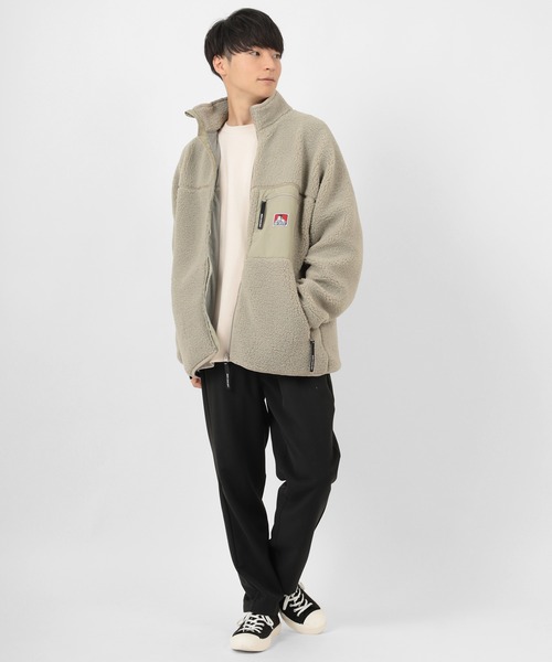 BEN DAVIS（ベンデイビス）の「【BEN　DAVIS/ベンデイビス】ボアスタンドカラー ジャケット/静電気軽減（ブルゾン・メンズ・ブラック/オフホワイト/オリーブ/モカ・M/L/XL）」の21枚目の写真