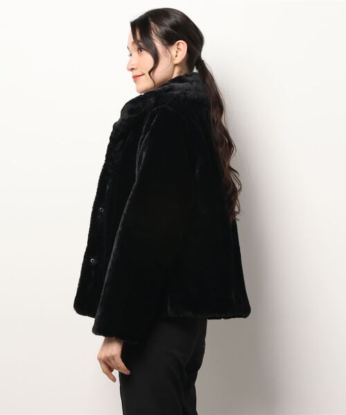 FRP（エフアールピー）の「YUGA フェイクファー　ショートジャケットコート（ブルゾン・レディース・ベージュ/ブラック/ホワイト・FREE）」の9枚目の写真