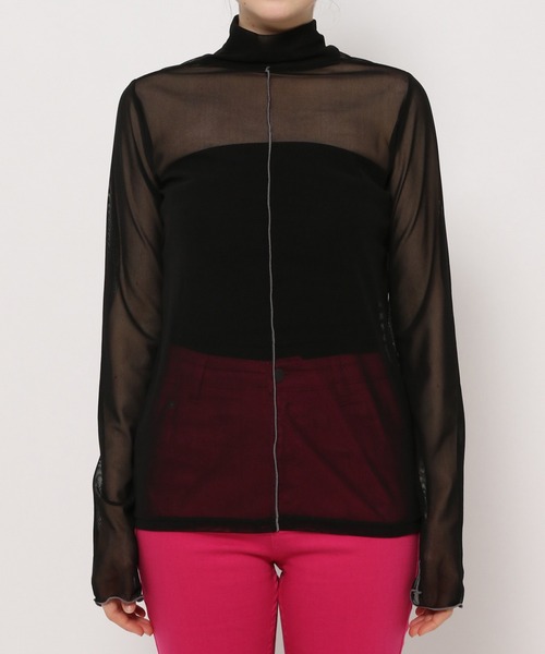 PAGEBOY（ページボーイ）の「シアーメロータートル（Tシャツ/カットソー・レディース・オフホワイト/ブラック/ピンク・FREE）」の19枚目の写真