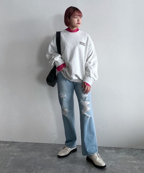 PAGEBOY（ページボーイ）の「シアーメロータートル（Tシャツ/カットソー・レディース・オフホワイト/ブラック/ピンク・FREE）」の18枚目の写真