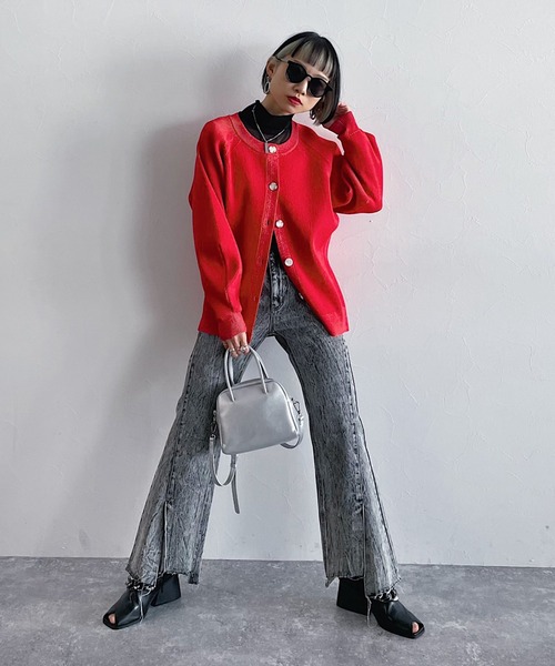 PAGEBOY（ページボーイ）の「シアーメロータートル（Tシャツ/カットソー・レディース・オフホワイト/ブラック/ピンク・FREE）」の12枚目の写真