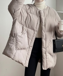 emi+ | ボリュームスリーブキルティングノーカラー中綿ジャケット(ダウンジャケット/コート)