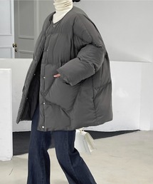 emi+ | ボリュームスリーブノーカラー中綿ダウン(ダウンジャケット/コート)