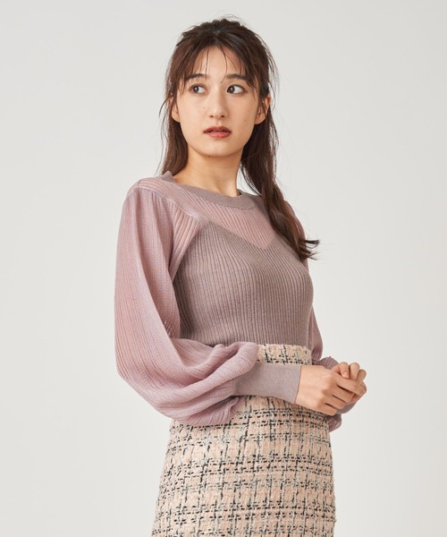 ROYAL PARTY(ロイヤルパーティー)の「アイレットリブシアー切替トップス(ニット/セーター・レディース・ブラック/ベージュ/ピンク・FREE)」の22枚目の写真