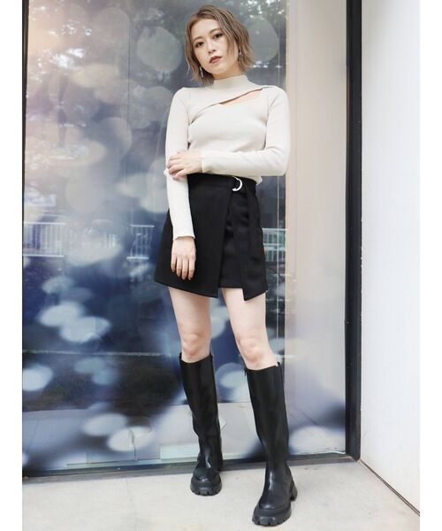 MURUA（ムルーア）の「カットスウェードラップキュロット（その他パンツ・レディース・ブラック/アイボリー/モカ・FREE）」の5枚目の写真