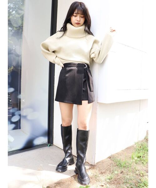 MURUA（ムルーア）の「カットスウェードラップキュロット（その他パンツ・レディース・ブラック/アイボリー/モカ・FREE）」の7枚目の写真