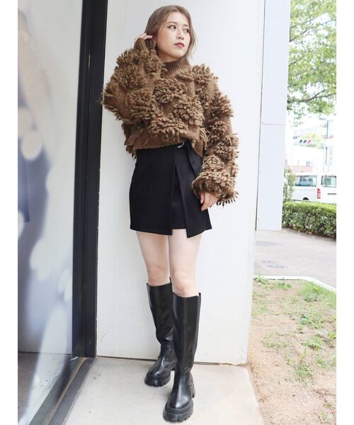 MURUA（ムルーア）の「カットスウェードラップキュロット（その他パンツ・レディース・ブラック/アイボリー/モカ・FREE）」の9枚目の写真