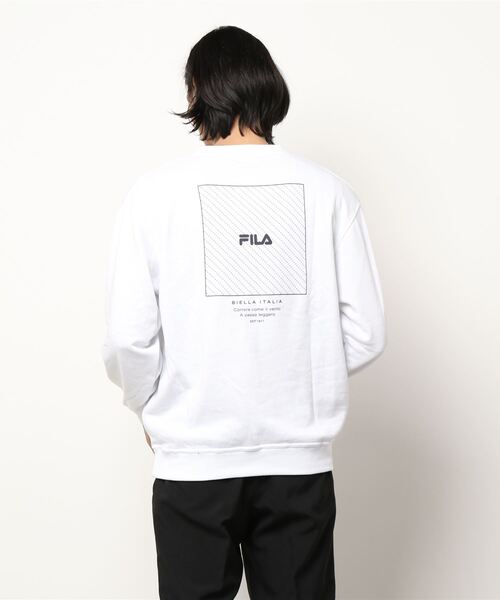 FILA(フィラ)の「【FILA/フィラ】ワンポイント ロゴ刺繍 バックプリント ビックシルエット スウェット トレーナー 裏毛(スウェット・メンズ・ブラック/杢グレー/ダークベージュ/ホワイト・L/M/LL)」の5枚目の写真