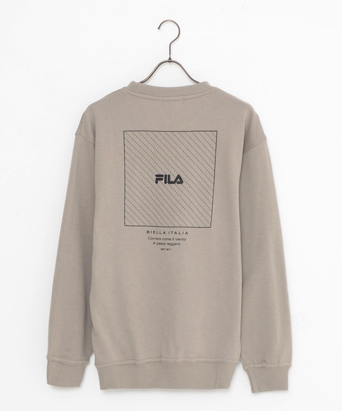 FILA(フィラ)の「【FILA/フィラ】ワンポイント ロゴ刺繍 バックプリント ビックシルエット スウェット トレーナー 裏毛(スウェット・メンズ・ブラック/杢グレー/ダークベージュ/ホワイト・L/M/LL)」の4枚目の写真