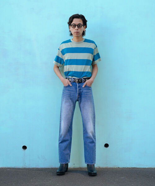 VAPORIZE（ヴェイパライズ）の「VAPORIZE / Border T-shirt（Tシャツ/カットソー・メンズ・ケリー/イエロー・LARGE/X-LARGE/SMALL/MEDIUM）」の3枚目の写真