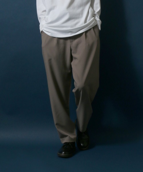 ANPAS（アンパス）の「Wide Tuck Tapered Pants/ワイドタックテーパードパンツ スラックス カラーパンツ（スラックス・メンズ・ブラック/ベージュ/グレー/オートミール・LL/M/L）」の15枚目の写真