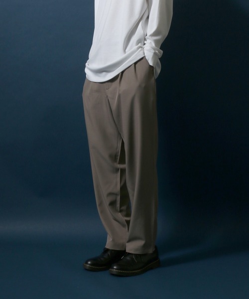 ANPAS（アンパス）の「Wide Tuck Tapered Pants/ワイドタックテーパードパンツ スラックス カラーパンツ（スラックス・メンズ・ブラック/ベージュ/グレー/オートミール・LL/M/L）」の17枚目の写真