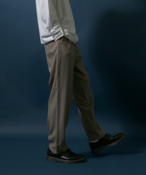 ANPAS（アンパス）の「Wide Tuck Tapered Pants/ワイドタックテーパードパンツ スラックス カラーパンツ（スラックス・メンズ・ブラック/ベージュ/グレー/オートミール・LL/M/L）」の12枚目の写真