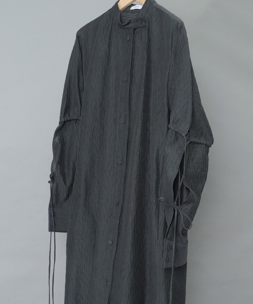 FEMMENT(ファモン)の「【 FEMMENT / ファモン 】 Ny/Co SZ jacquard shirts dress / ジャガードシャツワンピース(ワンピース・レディース・ブラック・1)」の8枚目の写真