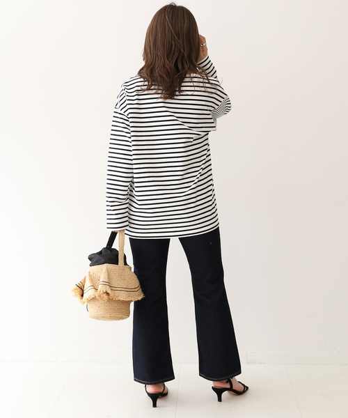 SLOBE IENA（スローブイエナ）の「30/2天竺 プルオーバー◆（Tシャツ/カットソー・レディース・ホワイト/ピンク/パープル系その他・SMALL/LARGE）」の7枚目の写真
