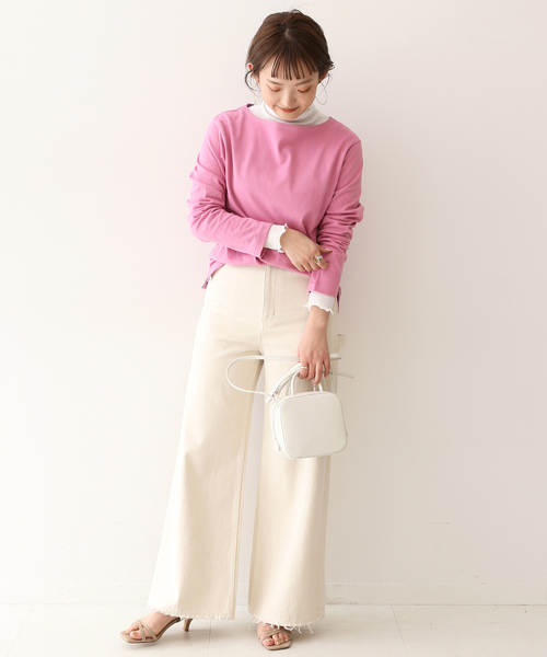 SLOBE IENA（スローブイエナ）の「30/2天竺 プルオーバー◆（Tシャツ/カットソー・レディース・ホワイト/ピンク/パープル系その他・SMALL/LARGE）」の20枚目の写真