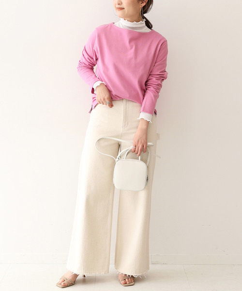 SLOBE IENA（スローブイエナ）の「30/2天竺 プルオーバー◆（Tシャツ/カットソー・レディース・ホワイト/ピンク/パープル系その他・SMALL/LARGE）」の21枚目の写真