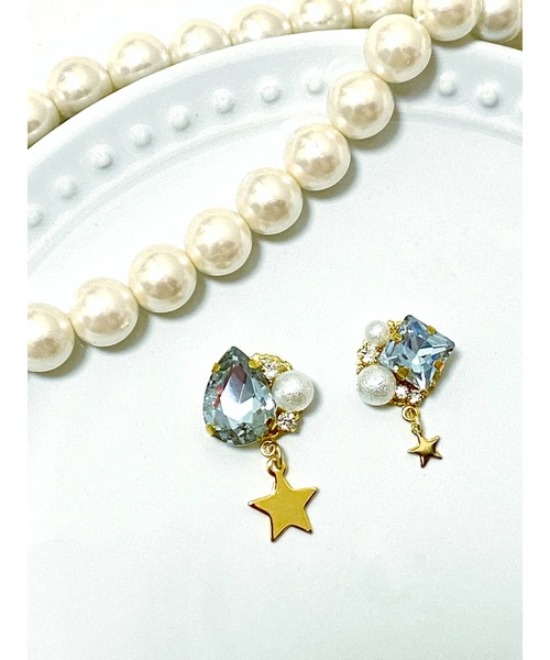 tone(トーン)の「【MUURABBTI】星のキラキラビジューピアス(MA)(ピアス(両耳用)・レディース・その他/バイオレット/アクア/エメラルド/その他1/その他2・FREE)」の9枚目の写真
