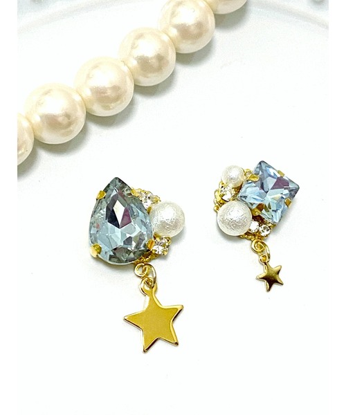 tone(トーン)の「【MUURABBTI】星のキラキラビジューピアス(MA)(ピアス(両耳用)・レディース・その他/バイオレット/アクア/エメラルド/その他1/その他2・FREE)」の8枚目の写真