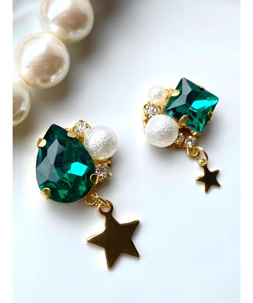 tone(トーン)の「【MUURABBTI】星のキラキラビジューピアス(MA)(ピアス(両耳用)・レディース・その他/バイオレット/アクア/エメラルド/その他1/その他2・FREE)」の13枚目の写真