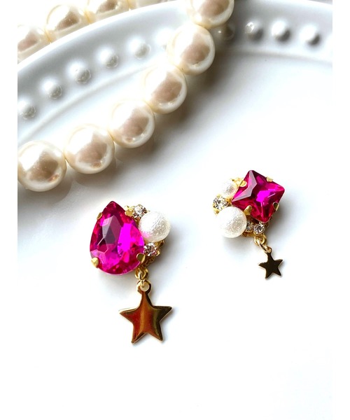 tone(トーン)の「【MUURABBTI】星のキラキラビジューピアス(MA)(ピアス(両耳用)・レディース・その他/バイオレット/アクア/エメラルド/その他1/その他2・FREE)」の11枚目の写真
