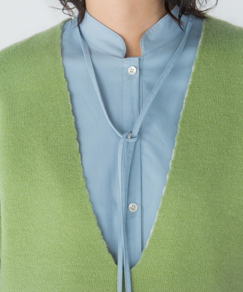 socolla（ソコラ）の「【socolla】ダブルフェイス深Vネックニット≪手洗い可能≫（ニット/セーター・レディース・ベージュ/ネイビー/ピンク/グリーン・M）」の14枚目の写真