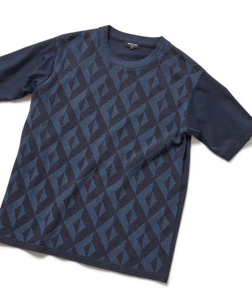 MEN'S BIGI（メンズビギ）の「ハイツイストコットン クルーネックTシャツ（Tシャツ/カットソー・メンズ・ホワイト/ベージュ/ネイビー・01/02/03）」の3枚目の写真