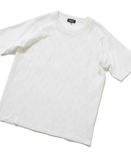 MEN'S BIGI（メンズビギ）の「ハイツイストコットン クルーネックTシャツ（Tシャツ/カットソー・メンズ・ホワイト/ベージュ/ネイビー・01/02/03）」の2枚目の写真