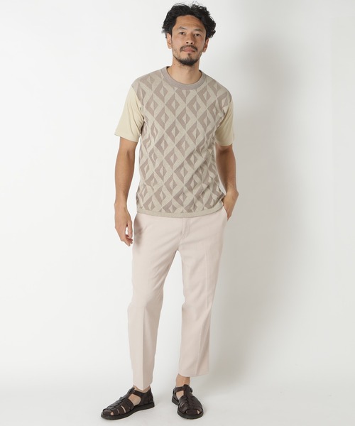 MEN'S BIGI（メンズビギ）の「ハイツイストコットン クルーネックTシャツ（Tシャツ/カットソー・メンズ・ホワイト/ベージュ/ネイビー・01/02/03）」の8枚目の写真