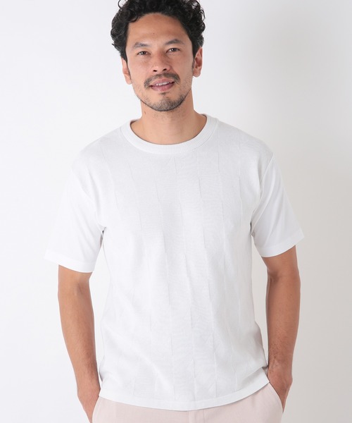 MEN'S BIGI（メンズビギ）の「ハイツイストコットン クルーネックTシャツ（Tシャツ/カットソー・メンズ・ホワイト/ベージュ/ネイビー・01/02/03）」の22枚目の写真