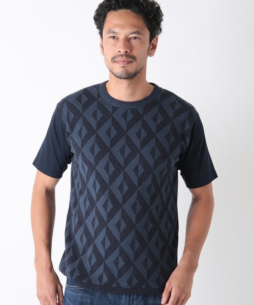 MEN'S BIGI（メンズビギ）の「ハイツイストコットン クルーネックTシャツ（Tシャツ/カットソー・メンズ・ホワイト/ベージュ/ネイビー・01/02/03）」の6枚目の写真