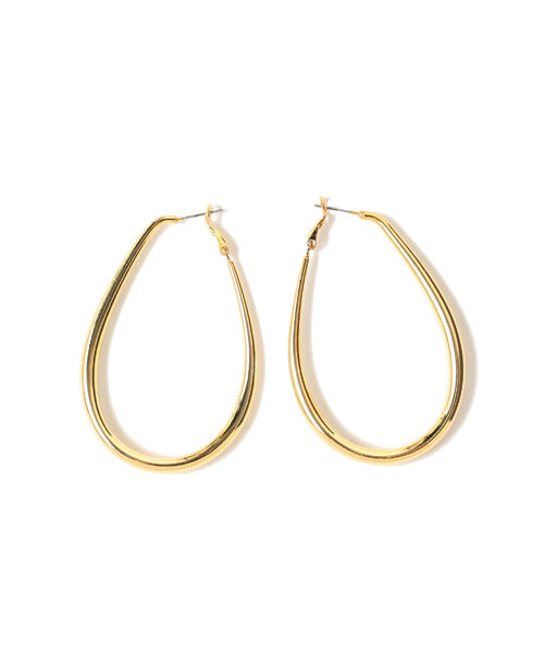 Ray BEAMS(レイビームス)の「Ray BEAMS / パイプ オーバル ピアス(ピアス(両耳用)・レディース・シルバー/ゴールド・ONE SIZE)」の1枚目の写真